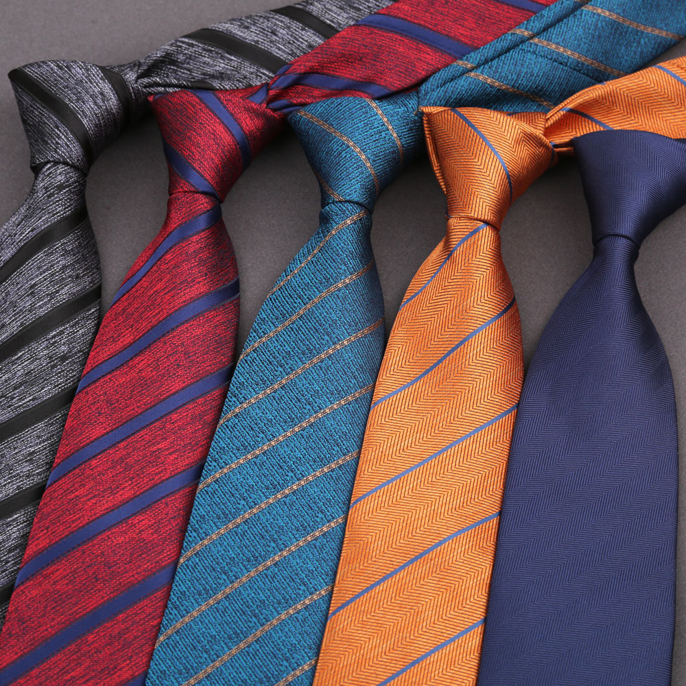 Silk Tie Striped - ธุรกิจสบายๆขนาดใหญ่ 8 ซม.Men's TIES เนคไทแฟชั่น CLASSIC